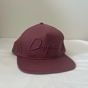 DOPE Script Snapback Hat - Maroon